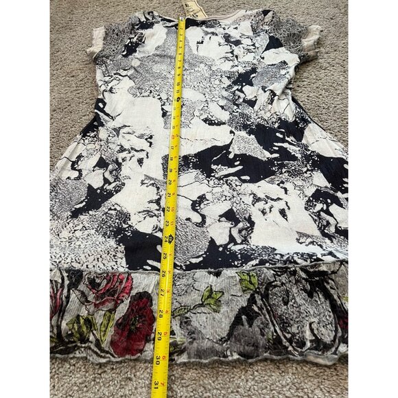 Vtg Fleur De Lis Womens Sz M Mixed Floral Abstract Dress Lace Mesh Tunic - Picture 6 of 9